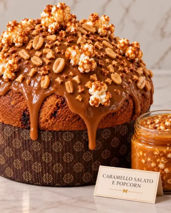 Panettone Caramello salato, arachidi e pop corn NADYA