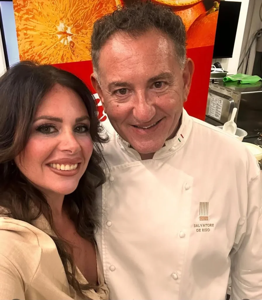 Nadya con un maestro pasticcere
